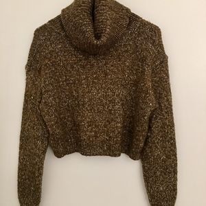 H&M crop top wool turtleneck sweater